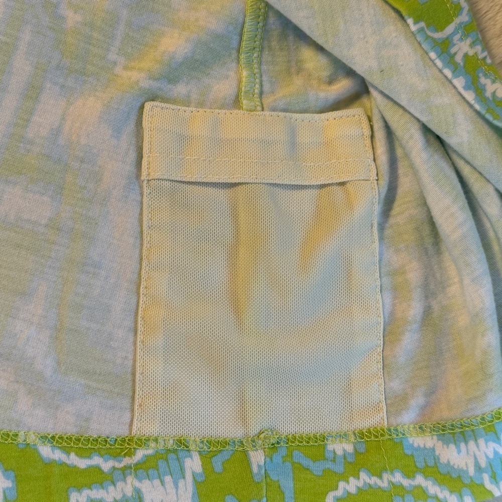 Title Nine Breeze Skirt Knit Stretches Lime Green Blue White Sporty Casual 4 6 S - Picture 4 of 8